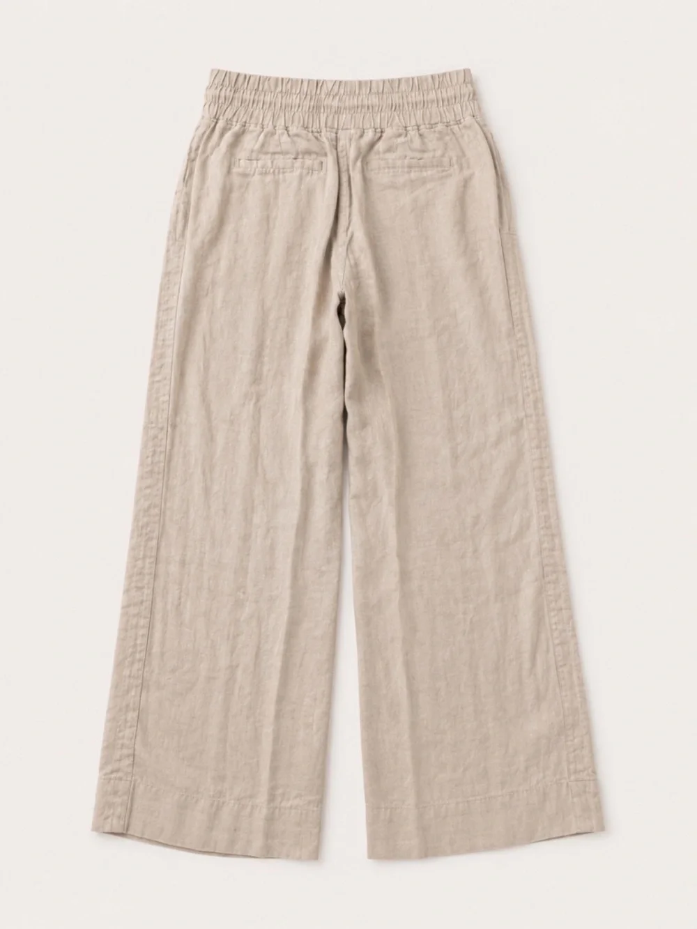 Quince 100% Linen Wide Leg Pants XS Oatmeal Beige Drawstring Quiet Luxury